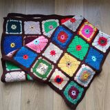 Large patchwork technical wool blanket 95*110