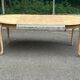 Table de repas ronde, ovale extensible en chêne poncé
