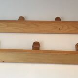 Charlotte Perriand, pair of fir wall coat racks, French work, around 1970