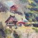 Painting "Mountain landscape" signed Sampic, artist of the Yonne 1952