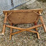 Vintage wicker rattan coffee table