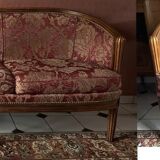 Set of Louis XVI style basket benches, 2 and 3 seats