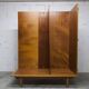 1970 Scandinavian wardrobe with shelves and mirror, 21x126, 2 doors.