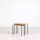 Tables empilables en métal / rotin par Carl Auböck