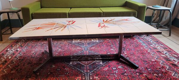 Table basse vintage ADRI – céramique décorative – années 1960/70