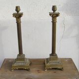 Paire de pieds de lampe ancien de style néoclassique