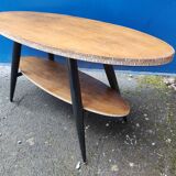 Coffee table oval compass legs vintage 50 60