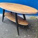 Coffee table oval compass legs vintage 50 60