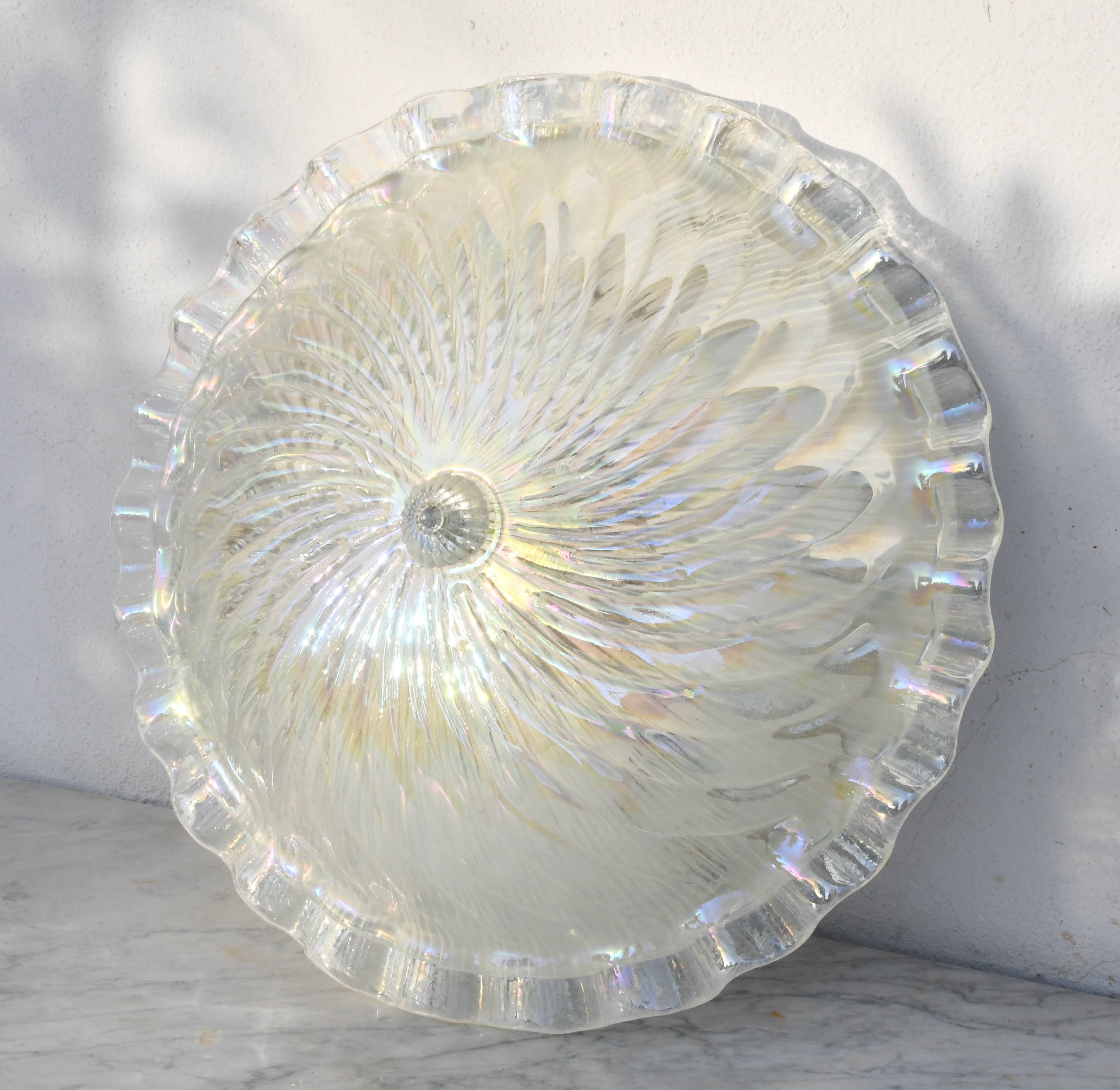 Plafonnier en verre irisé de Murano, 1970