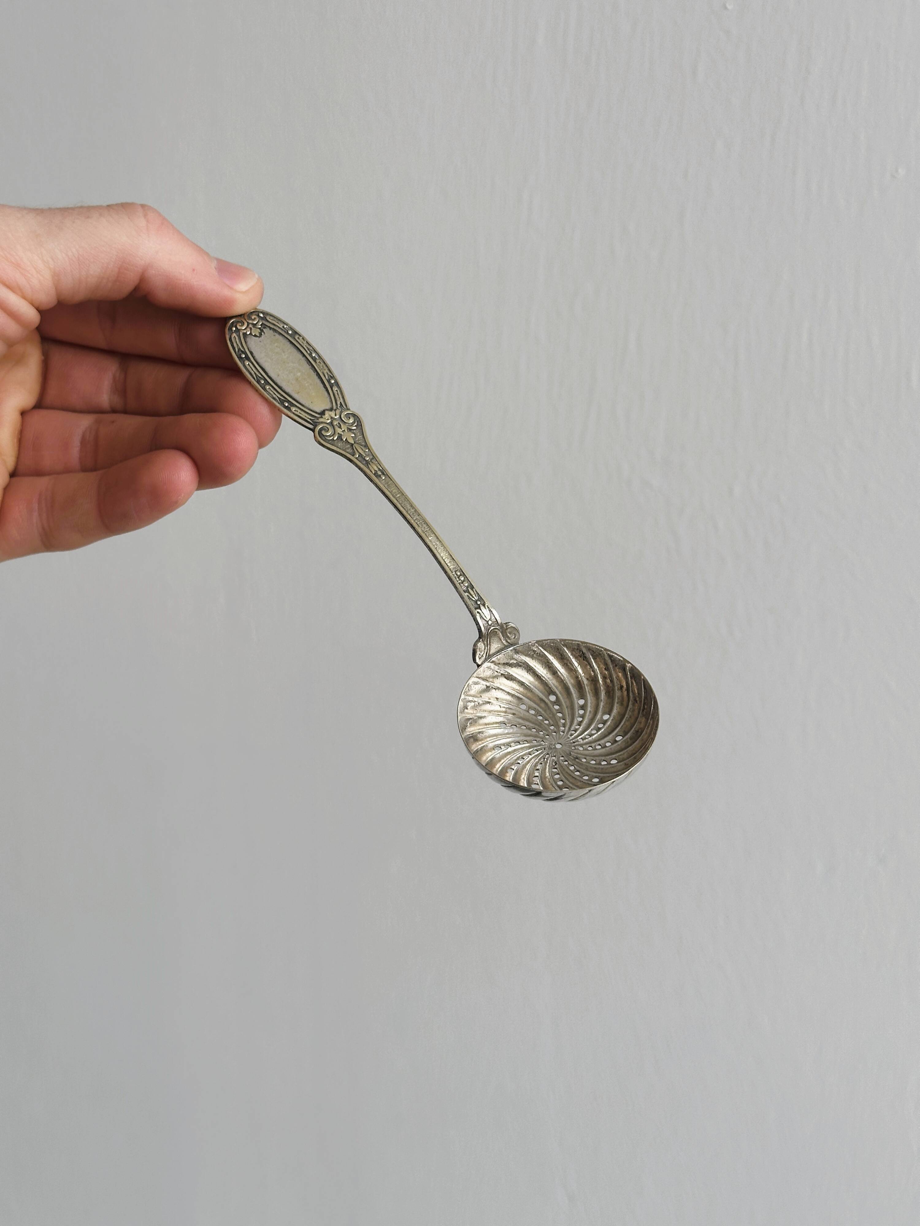 Petite cuillère à poudre ancienne métal argenté