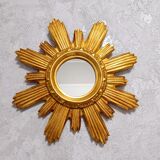 Mid-century hollywood regency gilt sunburst wall mirror, 1960s