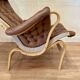 Exceptional armchair bruno mathsson leather 1960.