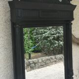Trumeau mirror in blackened wood 19th