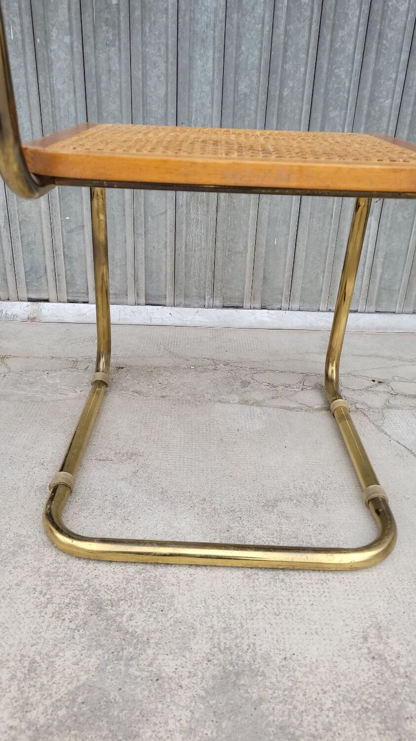 Marcel Breuer chair in cane model B32 vintage gold color