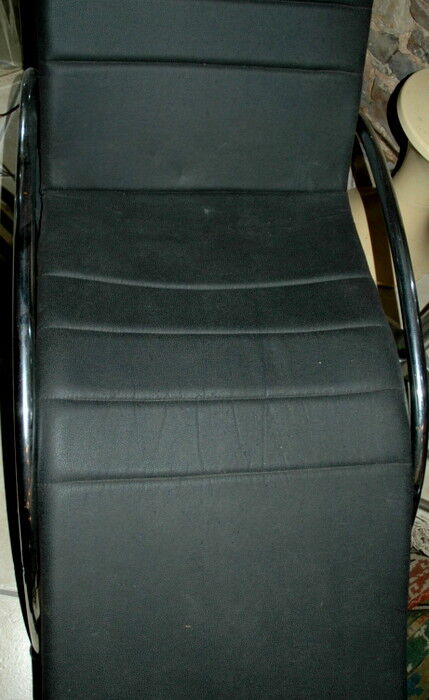Long chair italian design 1970 in moleskine