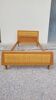 Lit vintage en rotin et chêne massif 1950s design
