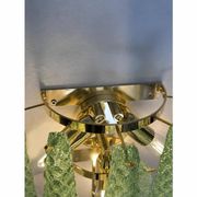 Graniglia Green “Conchiglie” Murano Glass Gold Wall Sconce by Simoeng Lot o