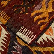 5x9 Dark Red & Cream Turkish Antique Kilim Rug, 150x271Cm
