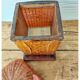 Boîte bois déco rotin