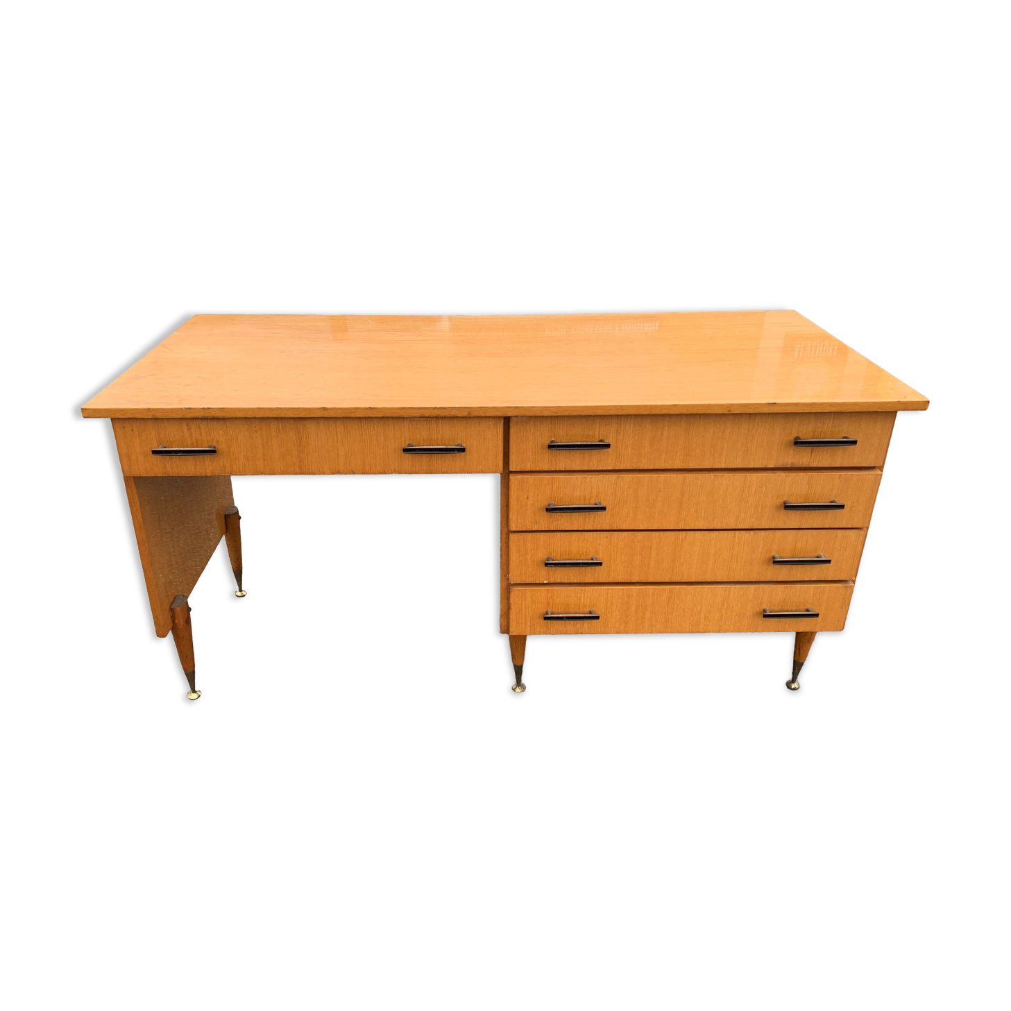 Natural mahogany desk 1960s