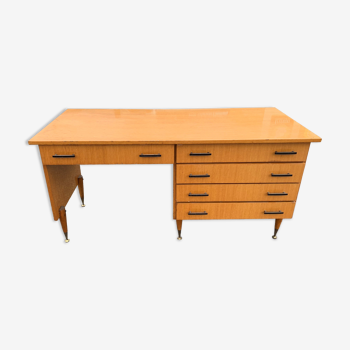 Natural mahogany desk 1960s