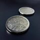 Willy Rizzo style ice effect lucite bottle coasters, set of 2, Italy, circa 1970s