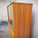 Rattan glazed bookcase