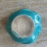 Turquoise blue twisted ceramic candle holder