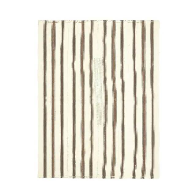 1970s Vintage Turkish Oushak Handmade Wool Cotton Beige Area Rug 150x194