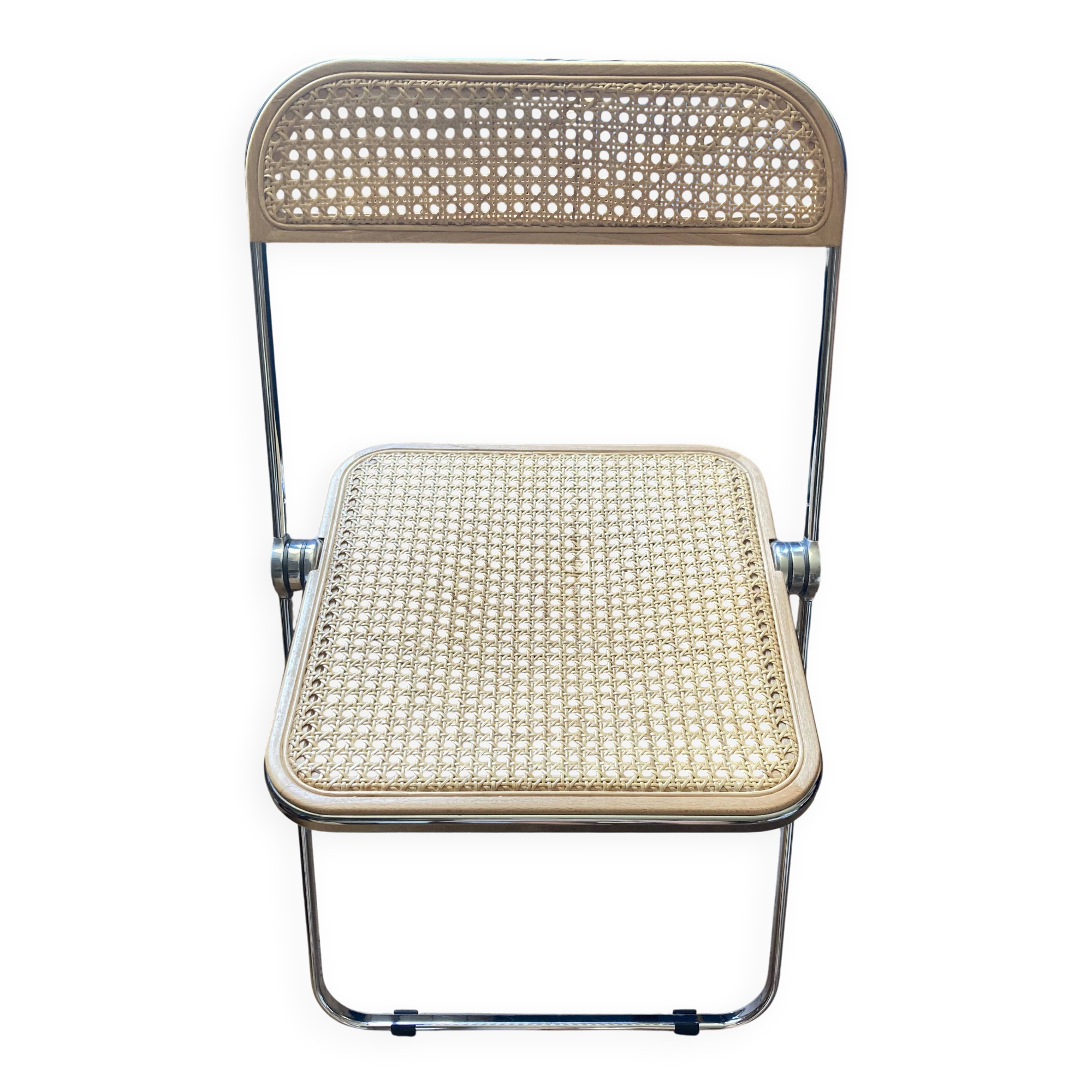 Plia chairs by Castelli in wood and cane.