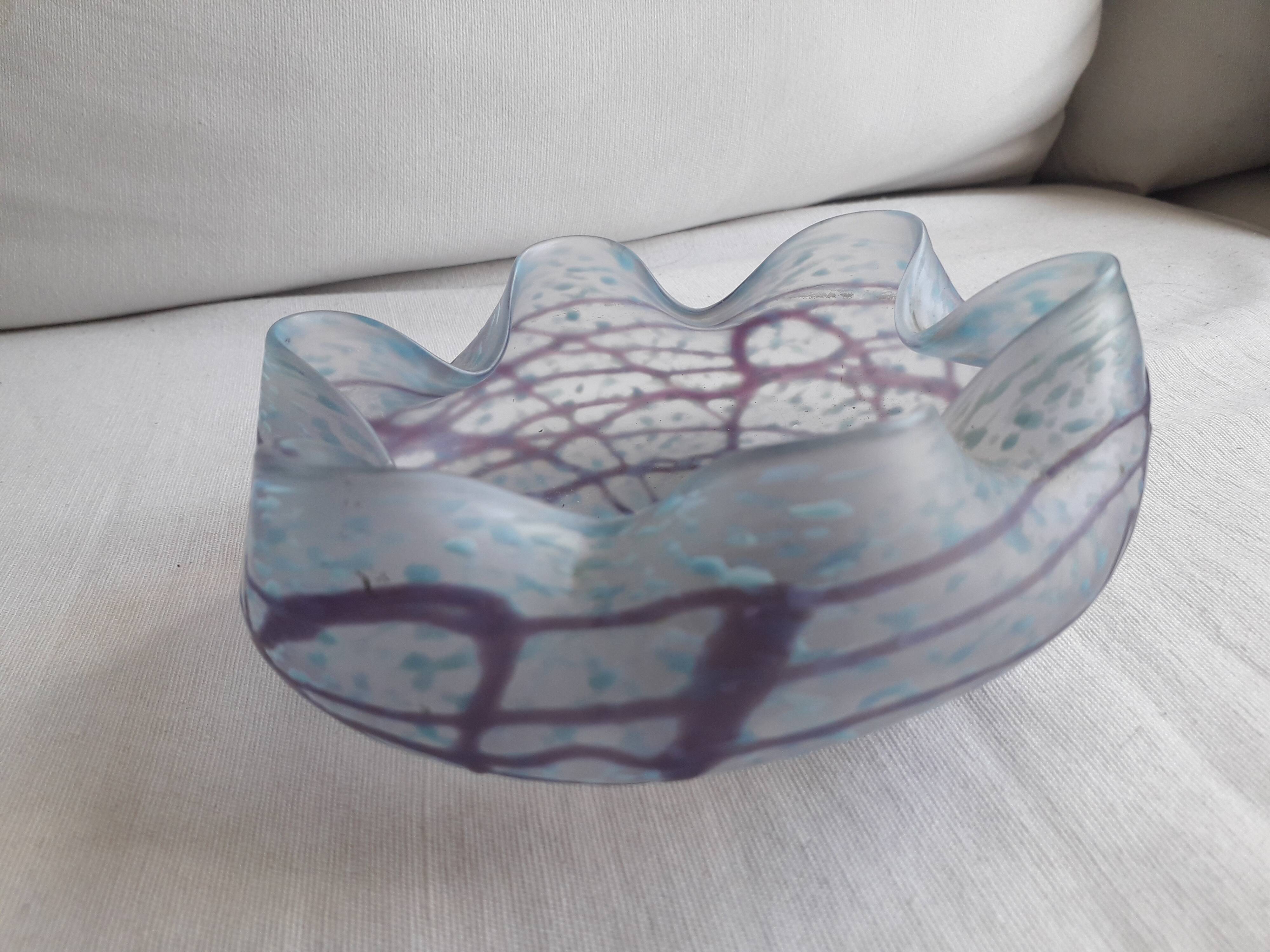 Vide-poche vintage en verre très original