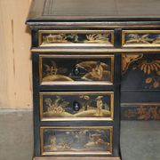 Bureau Chinois Chinoiserie 19ème Siècle Cuir Napoléonien
