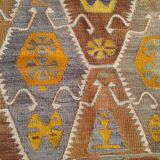 Rare 5x8 handmade vintage bedroom kilim rug - rug for living room