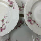 6 assiettes creuses en porcelaine décor floral