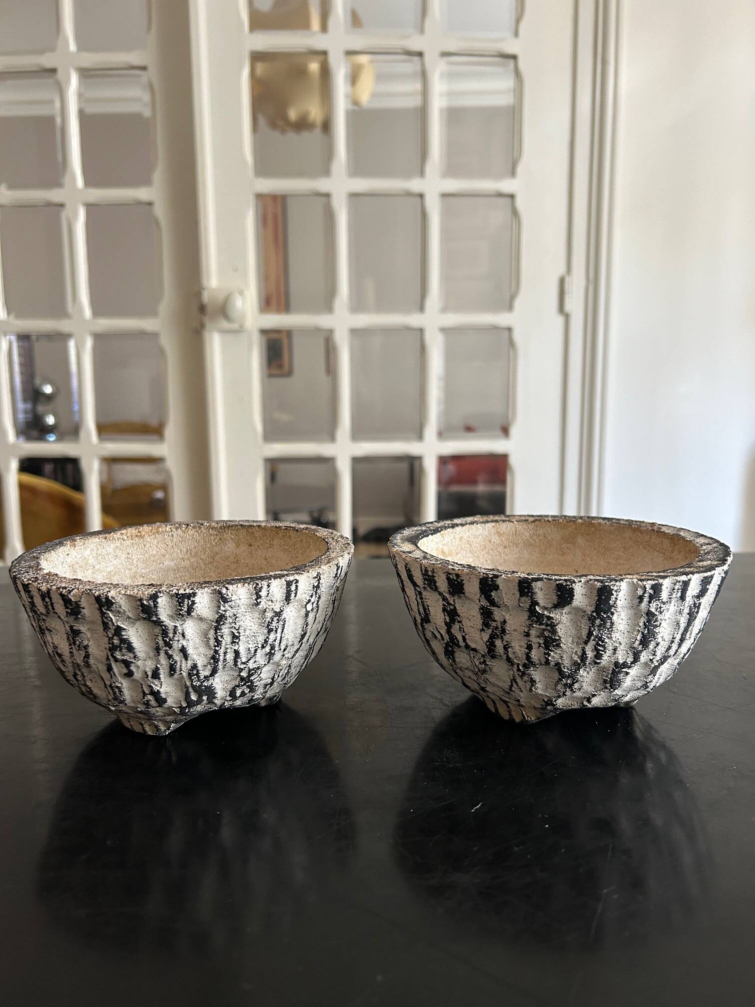 set of cement planters 1950