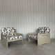 Vintage lounge chairs – newly upholstered in geometric fabric