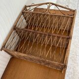 Vintage wicker wall shelf