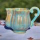 Charming turquoise and amber fluted ceramic – Atelier Le Brusc (Var)