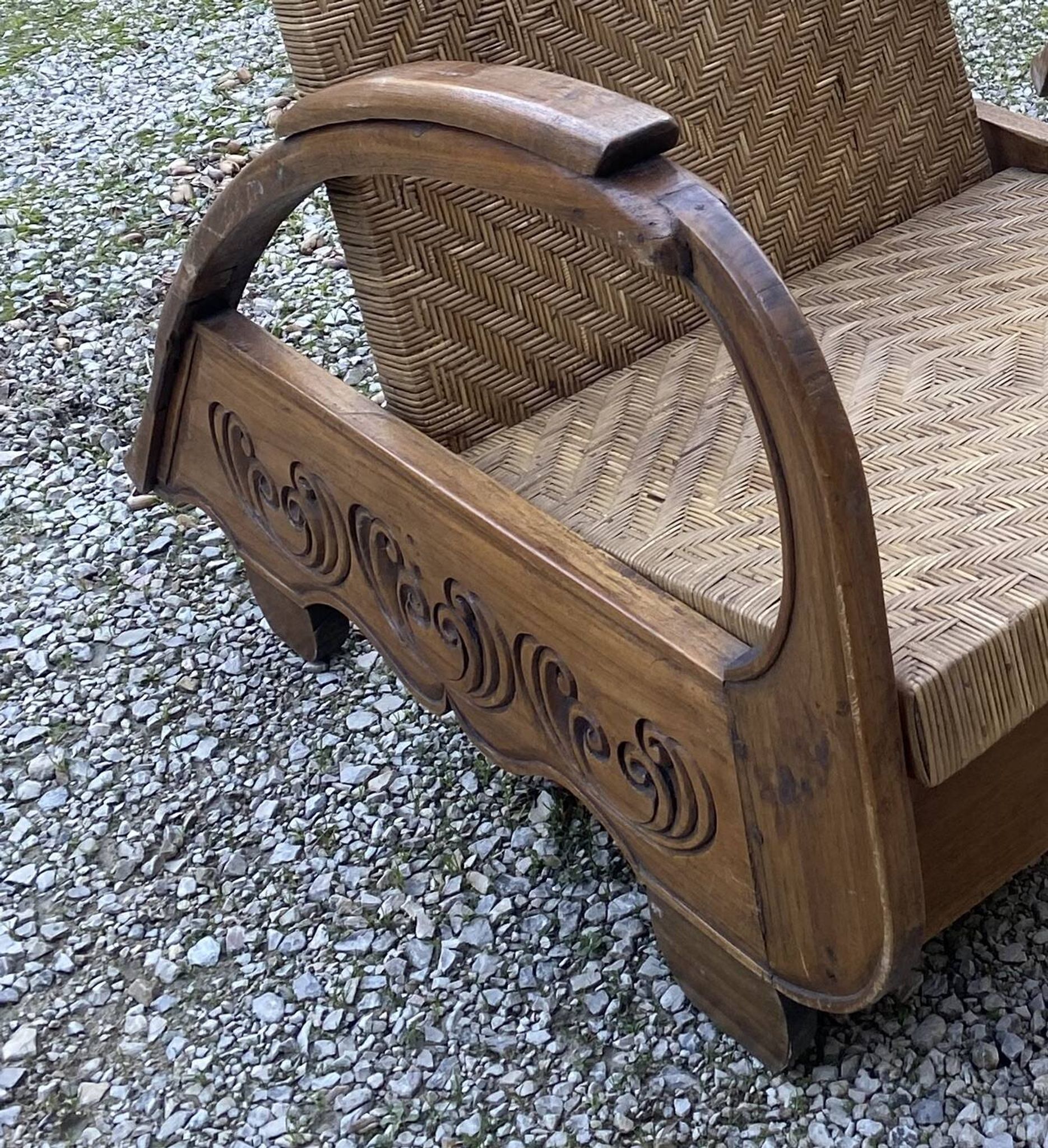 Pair of Art Deco colonial armchairs