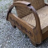 Pair of Art Deco colonial armchairs