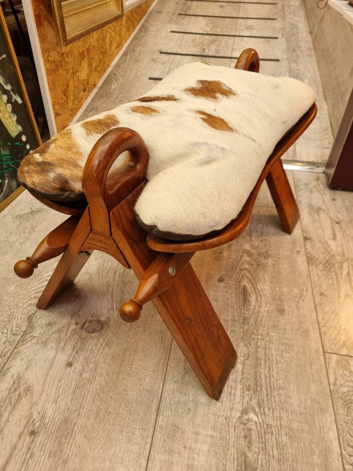 Cowhide stool from 1970