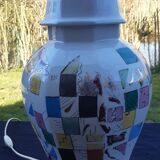 Superb Pillivuyt porcelain lamp. Rare hand-painted model.