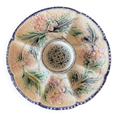 Antique oyster plate in majolica barbotine - Wasmuël Belgium,