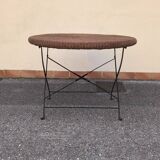 Wicker and wrought iron table 1960