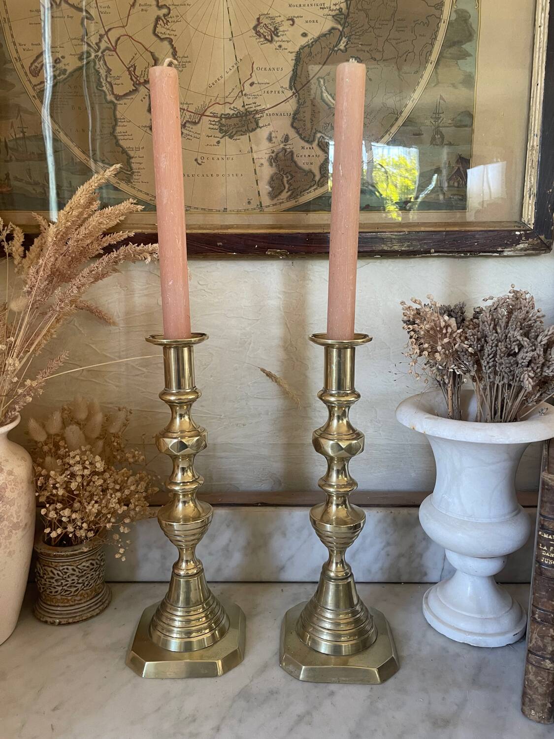 Pair of brass candlesticks circa 1880