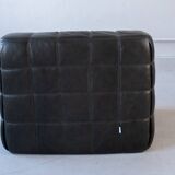 Ensemble de Salon Kashima Vintage en Cuir Noir par Michel Ducaroy pour Ligne Roset, 1976, Set de 3