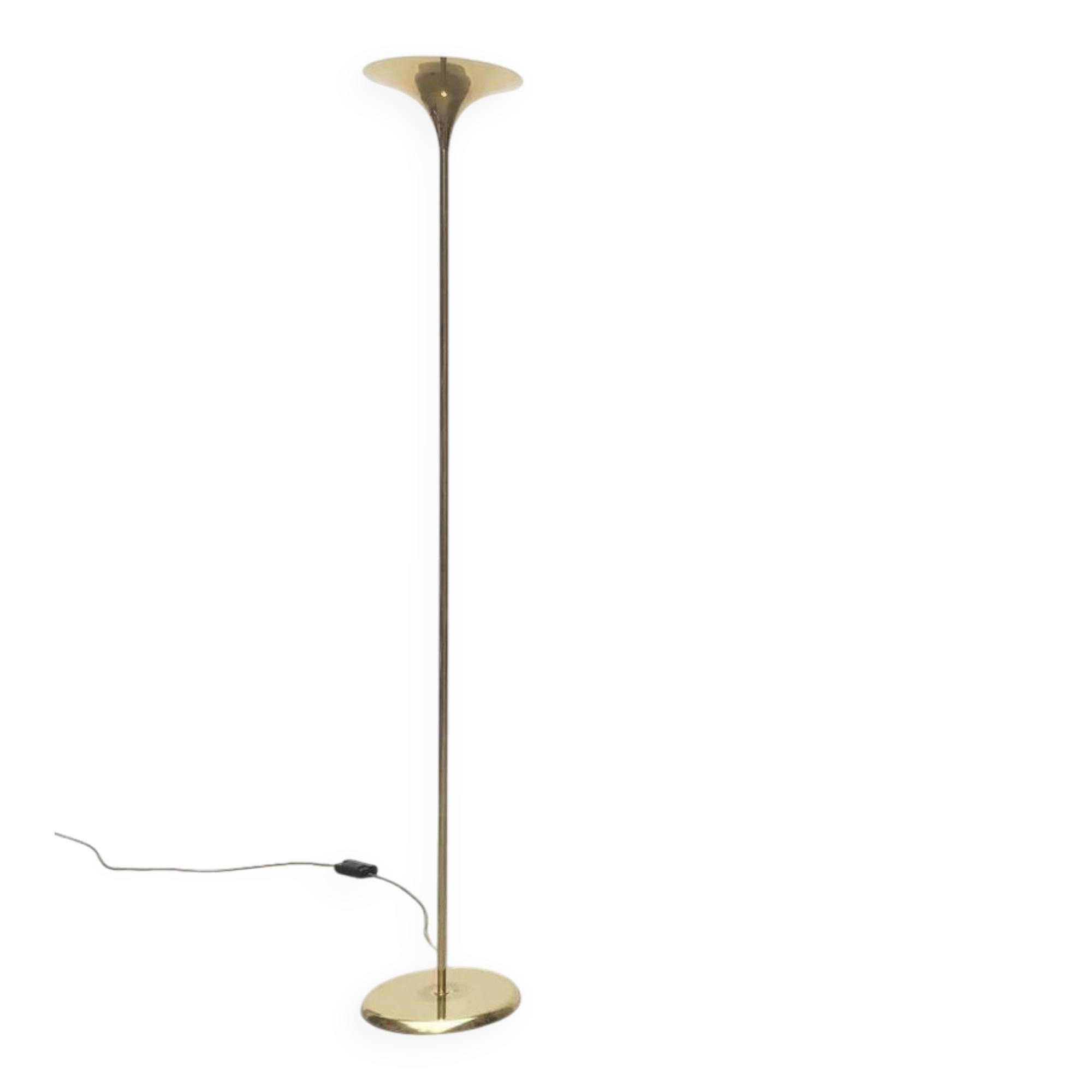 Vintage German floor lamp in Hollywood Regency style made of brass by Doria Leuchten, 1970s.