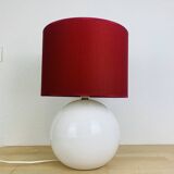 White and red ceramic ball lamp, 1980s