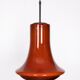 Dark red glass pendant light by Viktor Berndt for Flygsfors Sweden 1960s