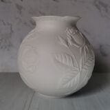 Vase ball pink white porcelain